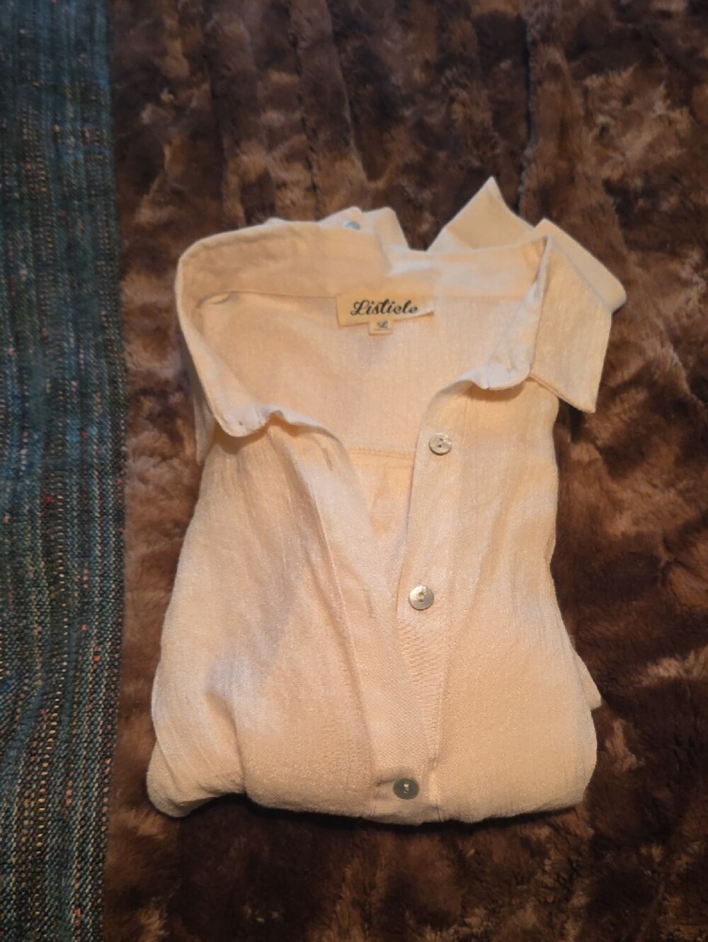 Listicle Pale Blush Tie-Front Button Down Shirt - Picture 10 of 10